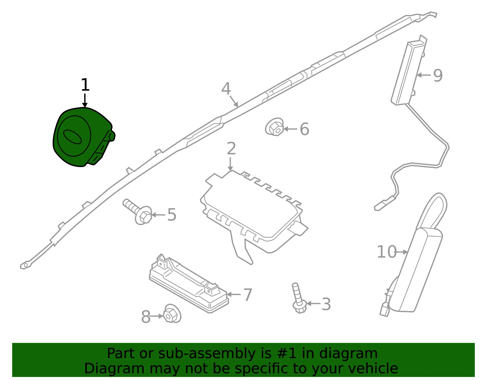 Driver Inflator Module - Kia (80100 S9000WK) - view 2